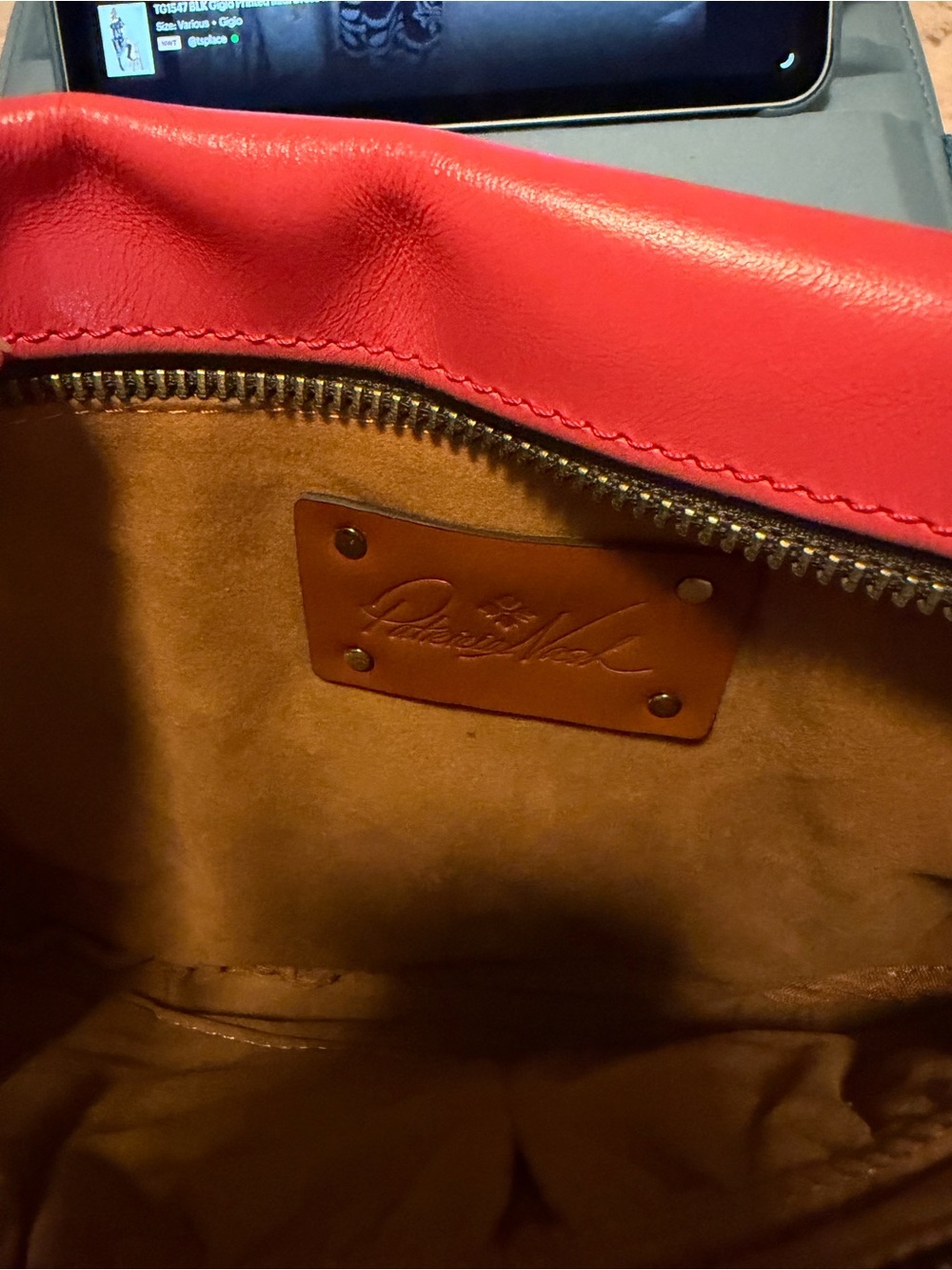Women’s Patricia Nash Red Leather Crossbody/Belt Bag with adjustable strap NWOT - Picture 7 of 9